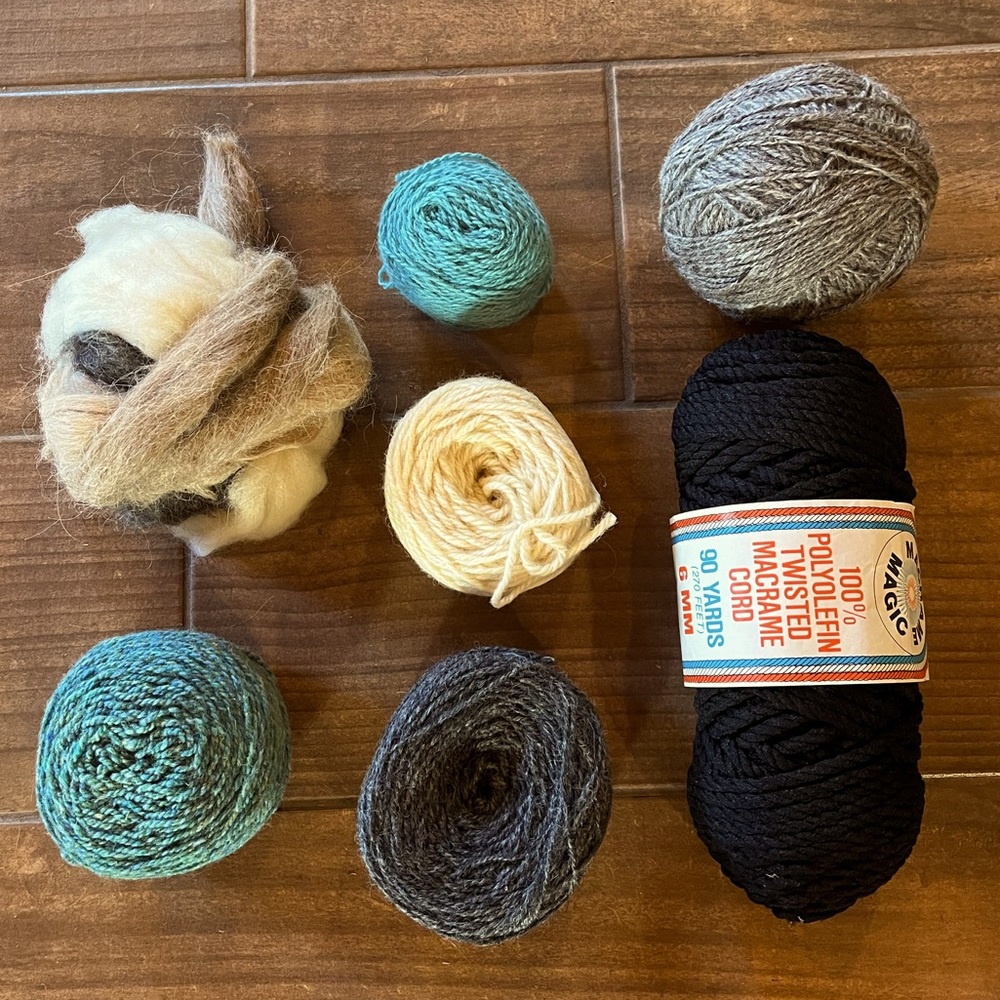 Mixed Vintage Lot of Wool and Acrylic Yarn Fiber Art